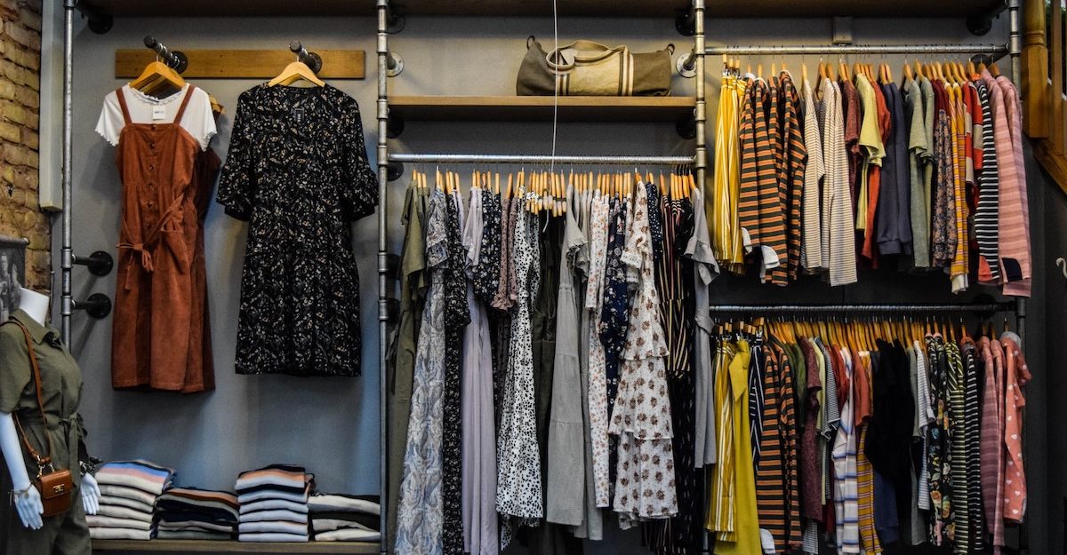 An assortment of clothes in a clothing store. Gap Canada employees are entitled to severance pay when they lose their job.