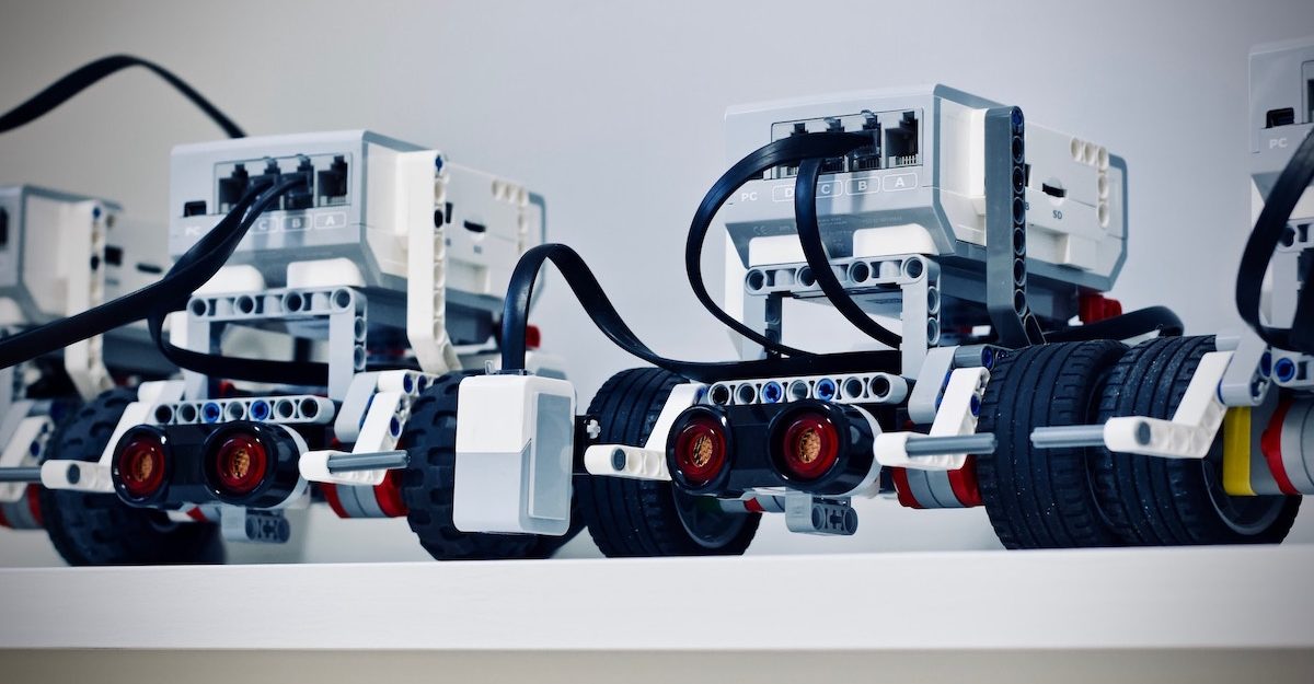 Four legobots are lined up beside one another. Waterloo-based Clearpath Robotics has been bought by Rockwell Automation for $600 million.