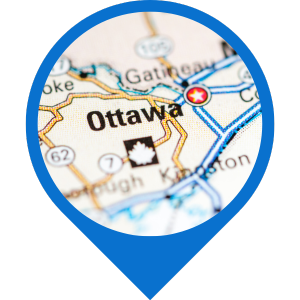 A map of the Ottawa region.