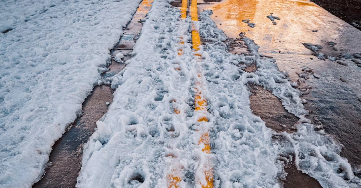 A photo of a slushy road. (Photo: Rafael Hoyos Weht / Unsplash)