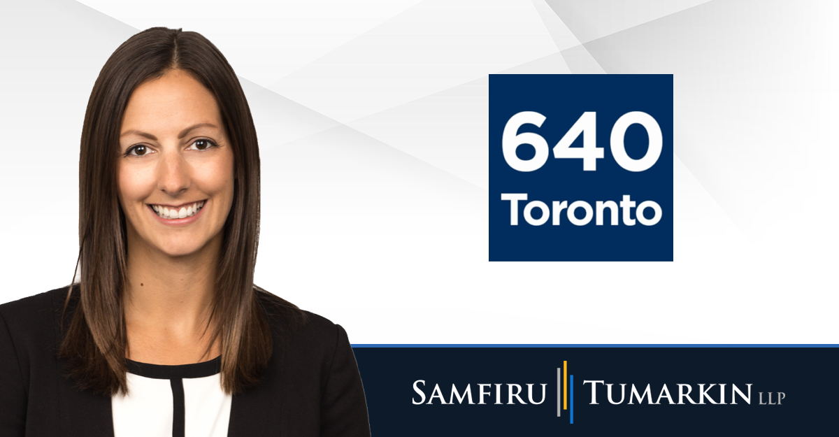 Employment lawyer Jennifer Corbett with 640 Toronto
